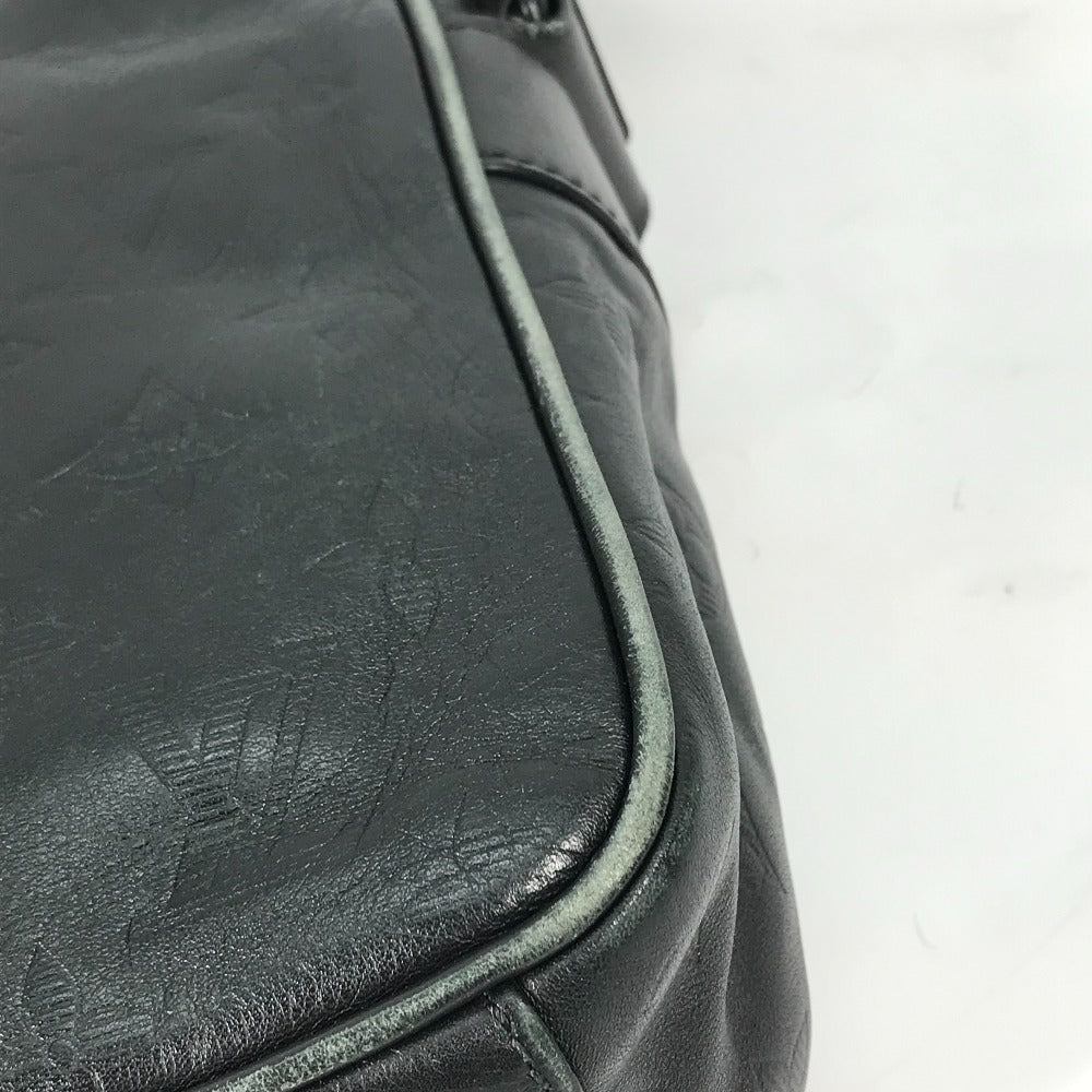 LOUIS VUITTON M43681 Monogram Shadow Danube PM Pochette Shoulder Bag in Black Leather