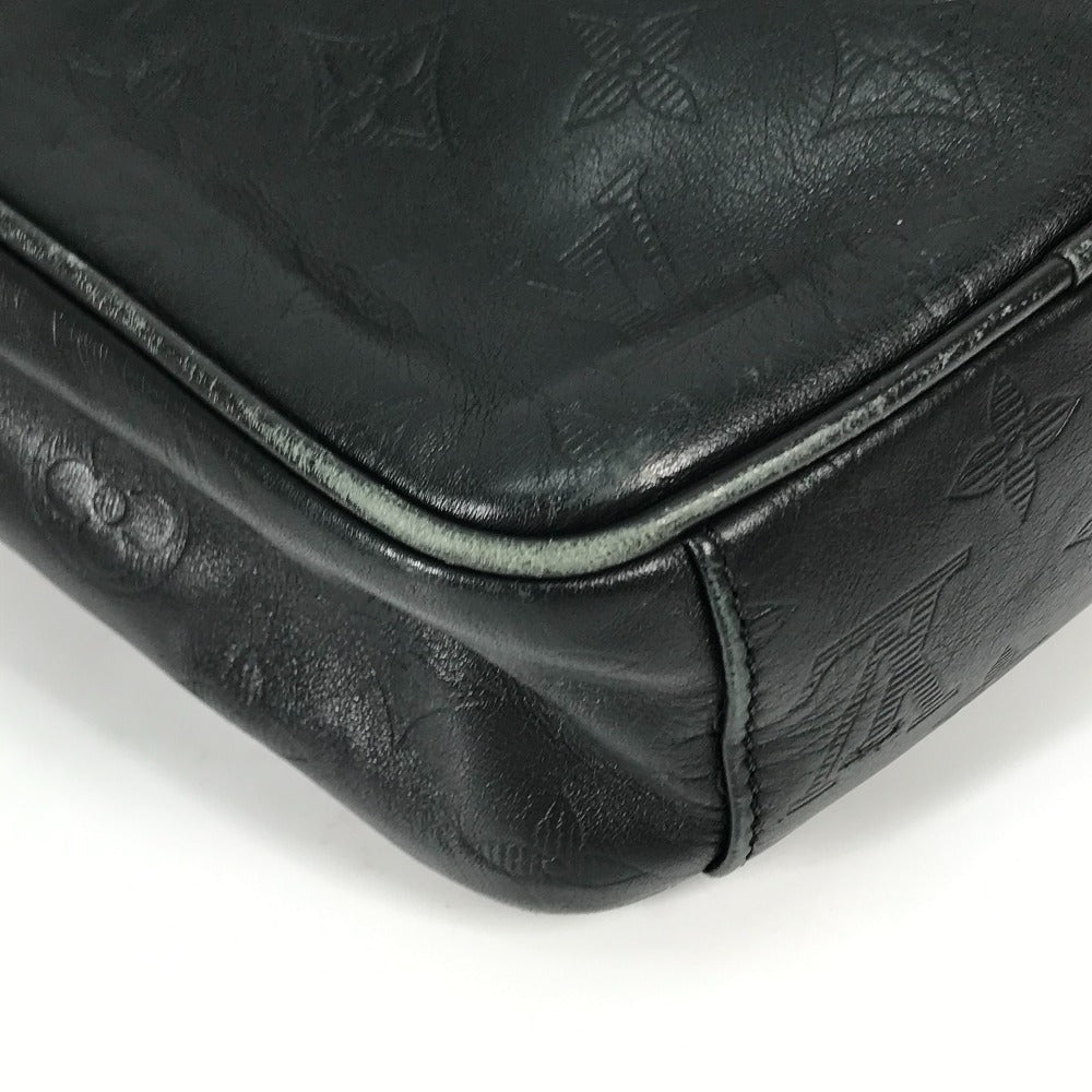LOUIS VUITTON M43681 Monogram Shadow Danube PM Pochette Shoulder Bag in Black Leather