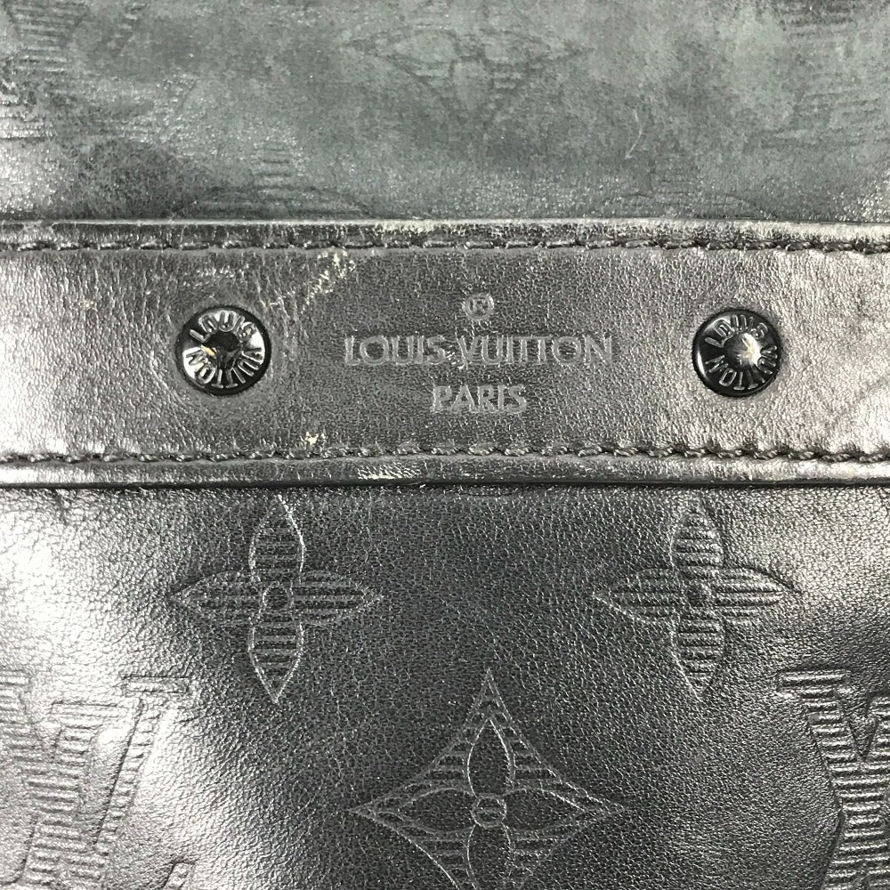 LOUIS VUITTON M43681 Monogram Shadow Danube PM Pochette Shoulder Bag in Black Leather