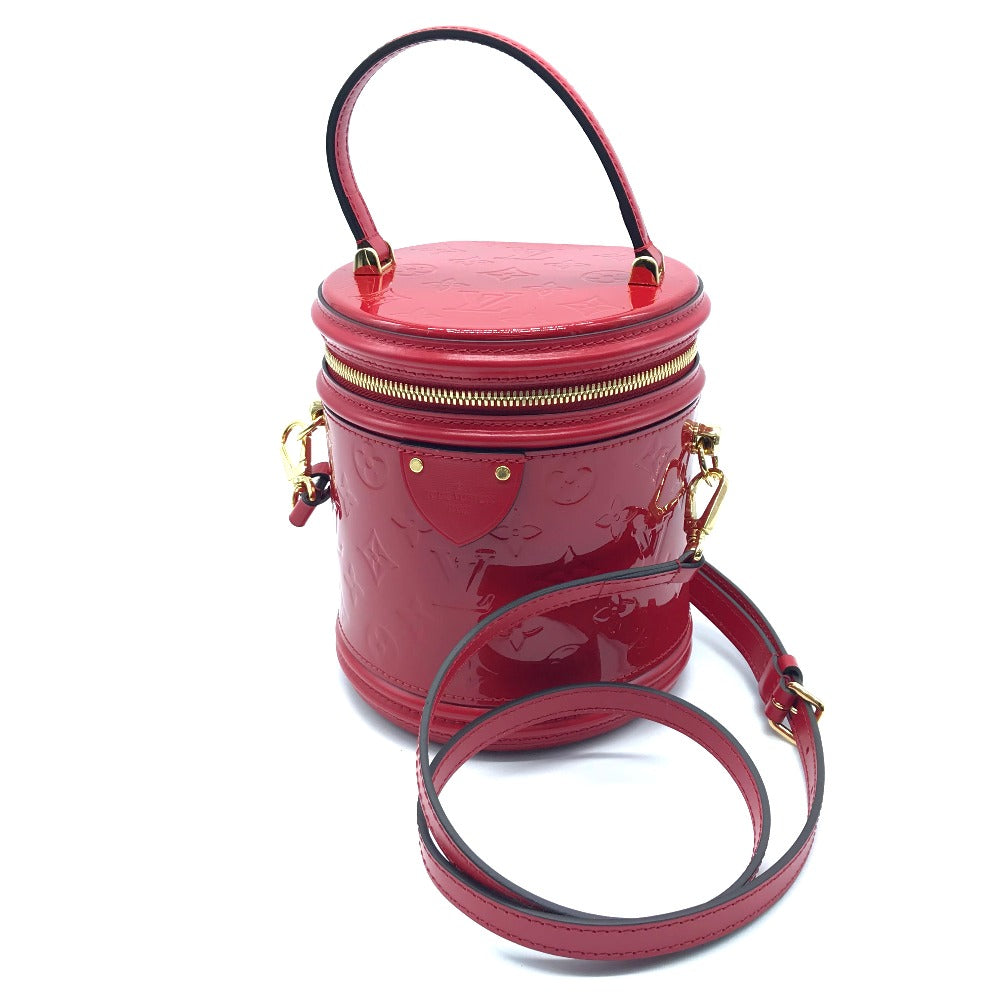 LOUIS VUITTON M53998 Monogram Vernis Cannes PM 2-Way Crossbody Handbag in Patent Leather, Rouge Red