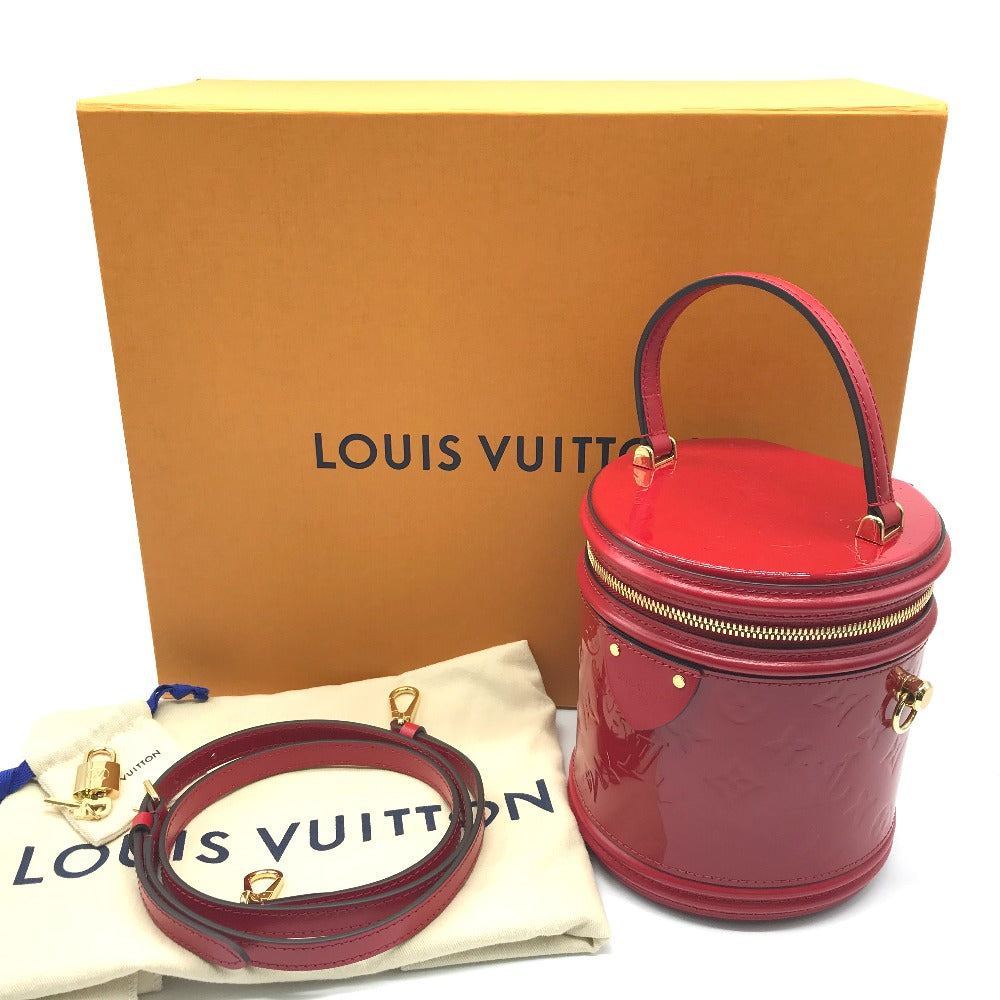 LOUIS VUITTON M53998 Monogram Vernis Cannes PM 2-Way Crossbody Handbag in Patent Leather, Rouge Red