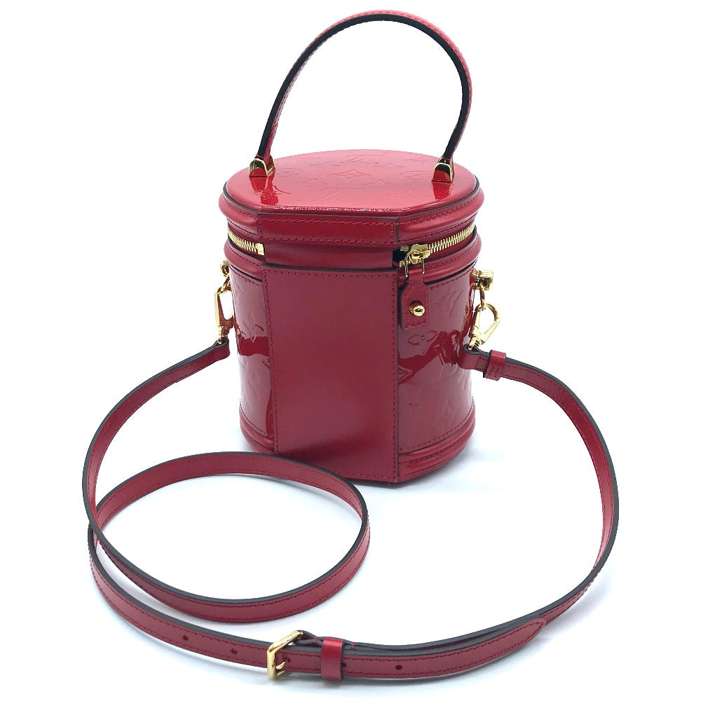 LOUIS VUITTON M53998 Monogram Vernis Cannes PM 2-Way Crossbody Handbag in Patent Leather, Rouge Red