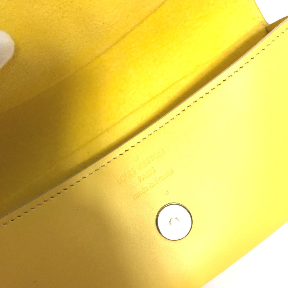 LOUIS VUITTON GI0388 Damier Azur Etui Lunette Woody Eyeglasses Sunglasses Case Pouch Damier Azur Canvas Men's Yellow
