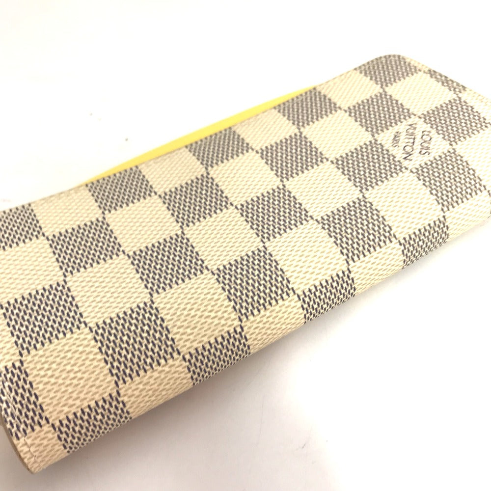 LOUIS VUITTON GI0388 Damier Azur Etui Lunette Woody Eyeglasses Sunglasses Case Pouch Damier Azur Canvas Men's Yellow