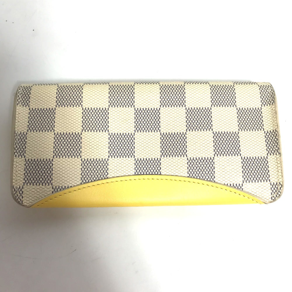LOUIS VUITTON GI0388 Damier Azur Etui Lunette Woody Eyeglasses Sunglasses Case Pouch Damier Azur Canvas Men's Yellow
