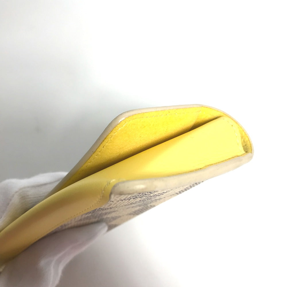 LOUIS VUITTON GI0388 Damier Azur Etui Lunette Woody Eyeglasses Sunglasses Case Pouch Damier Azur Canvas Men's Yellow