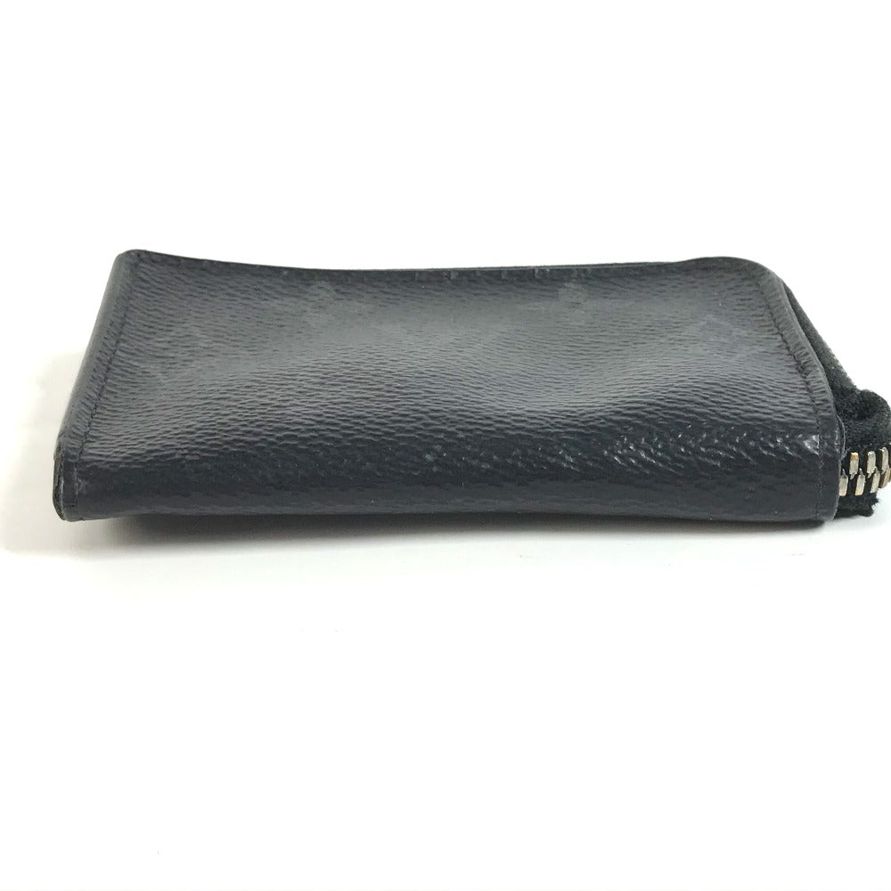 LOUIS VUITTON M63536 Monogram Eclipse Porte Monnaie Jour Wallet/Coin Case in Monogram Eclipse Canvas, Men's, Black