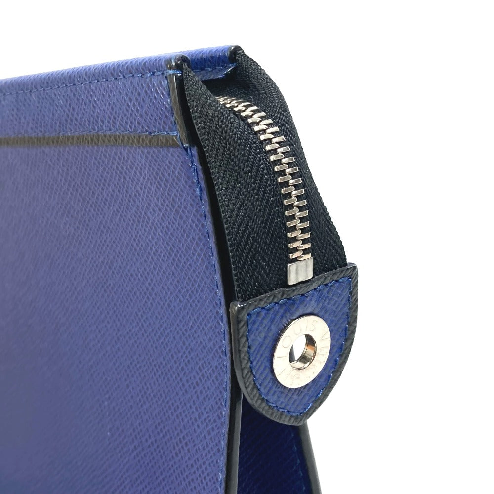 LOUIS VUITTON M30575 タイガ ポシェットヴォワヤージュ MM カバン ポーチ セカンドバッグ タイガレザー メンズ タイガコバルト ブルー