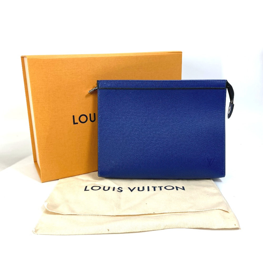 LOUIS VUITTON M30575 タイガ ポシェットヴォワヤージュ MM カバン ポーチ セカンドバッグ タイガレザー メンズ タイガコバルト ブルー