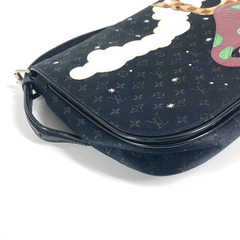 LOUIS VUITTON M92273 モノグラムサテン コント ドゥ フェ ミュゼット 斜め掛け フラップ カバン ポシェット ショルダーバッグ モノグラムサテンキャンバス レディース ブラック