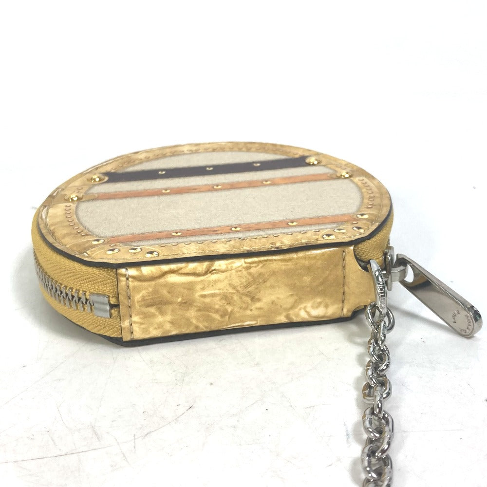 LOUIS VUITTON M52747 Micro Boite Chapeau Wallet with Chain, Beige Leather Coin Case, Men's, Shinjuku Isetan Exclusive