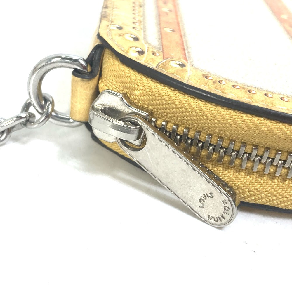 LOUIS VUITTON M52747 Micro Boite Chapeau Wallet with Chain, Beige Leather Coin Case, Men's, Shinjuku Isetan Exclusive