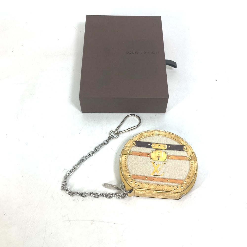 LOUIS VUITTON M52747 Micro Boite Chapeau Wallet with Chain, Beige Leather Coin Case, Men's, Shinjuku Isetan Exclusive