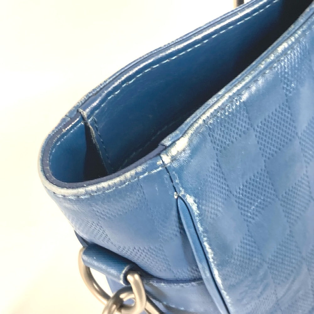 LOUIS VUITTON N41352 ダミエアンフィニ タダオPM 2WAY ショルダーバッグ 肩掛け トートバッグ ダミエアンフィニレザー メンズ ネプテューヌ ブルー