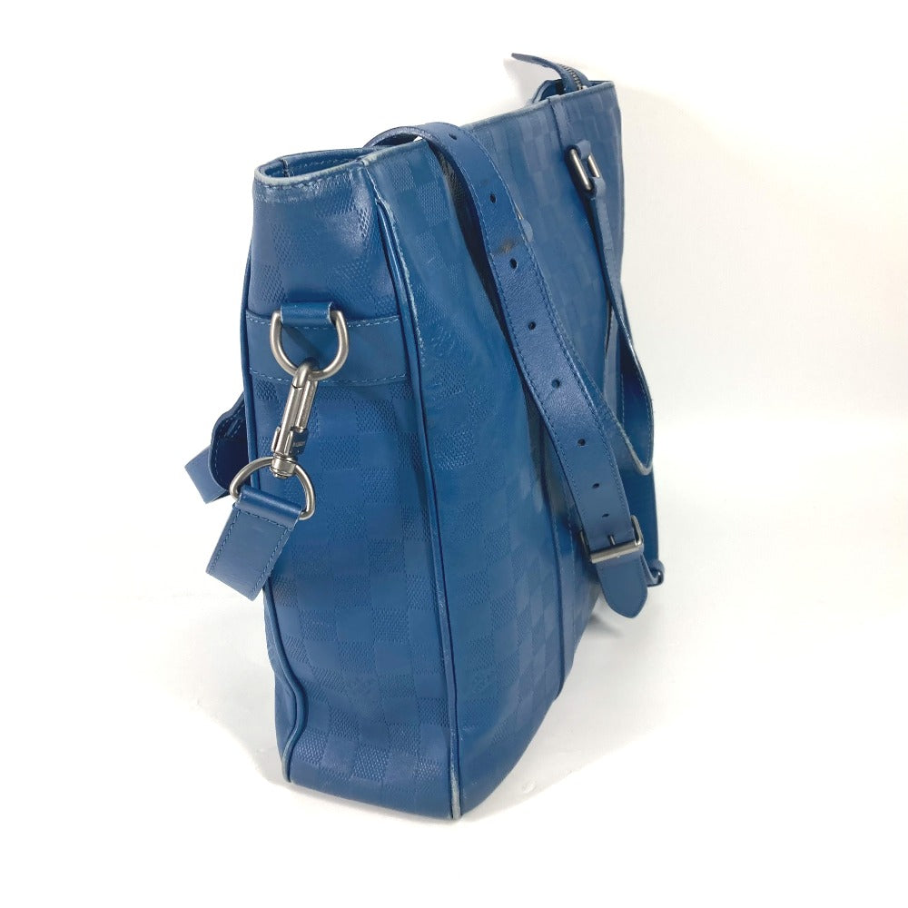 LOUIS VUITTON N41352 ダミエアンフィニ タダオPM 2WAY ショルダーバッグ 肩掛け トートバッグ ダミエアンフィニレザー メンズ ネプテューヌ ブルー