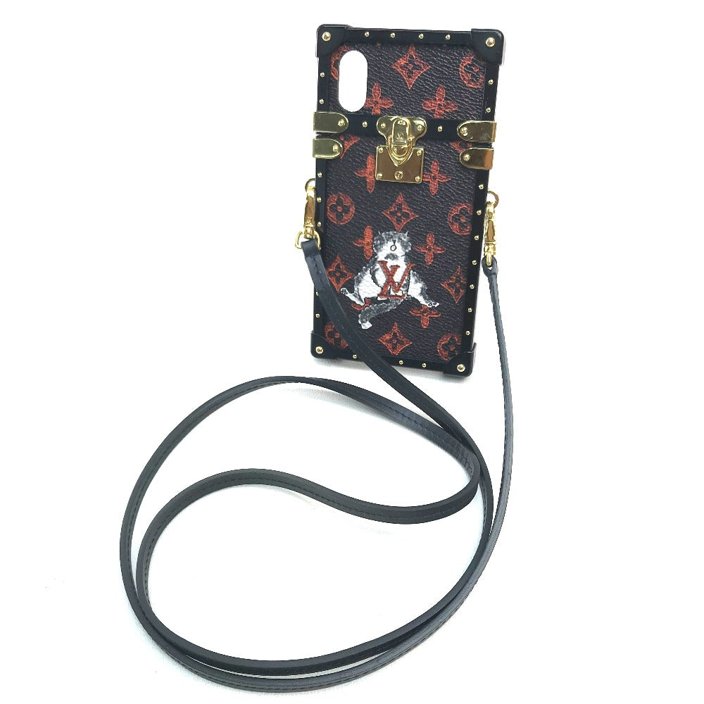 LOUIS VUITTON M63891 トランスフォームドモノグラム アイ・トランク キャットグラム iPhone X XS iPhoneケース モノグラムキャンバス レディース マロン ブラック×オレンジ