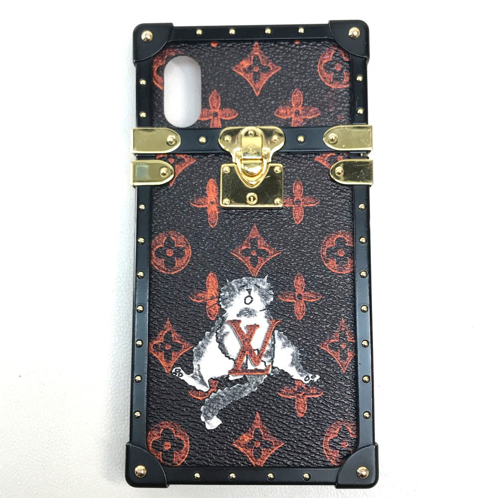 LOUIS VUITTON M63891 トランスフォームドモノグラム アイ・トランク キャットグラム iPhone X XS iPhoneケース モノグラムキャンバス レディース マロン ブラック×オレンジ