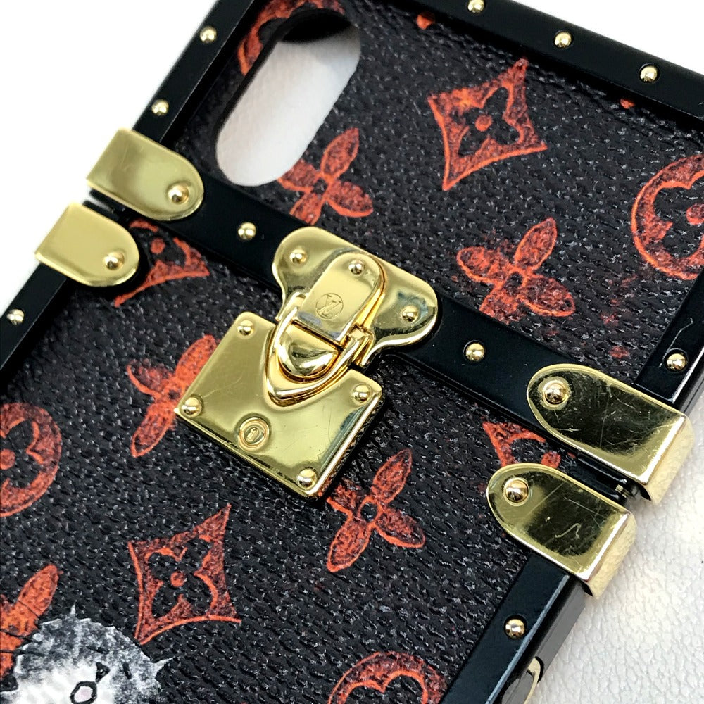 LOUIS VUITTON M63891 トランスフォームドモノグラム アイ・トランク キャットグラム iPhone X XS iPhoneケース モノグラムキャンバス レディース マロン ブラック×オレンジ