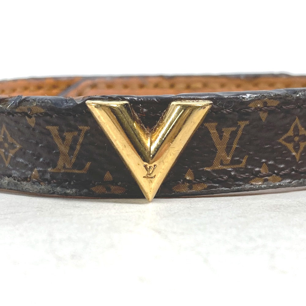 LOUIS VUITTON M6042F Monogram Essential V Bangle Bracelet in Monogram Canvas, Brown, for Women