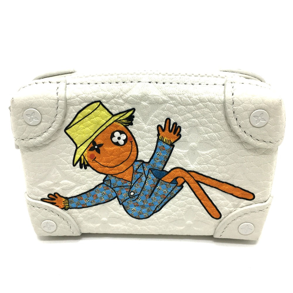 LOUIS VUITTON M80209 Monogram LV Friend Print Neck Soft Trunk Tri-fold Wallet in Taurillon Leather, Unisex, White