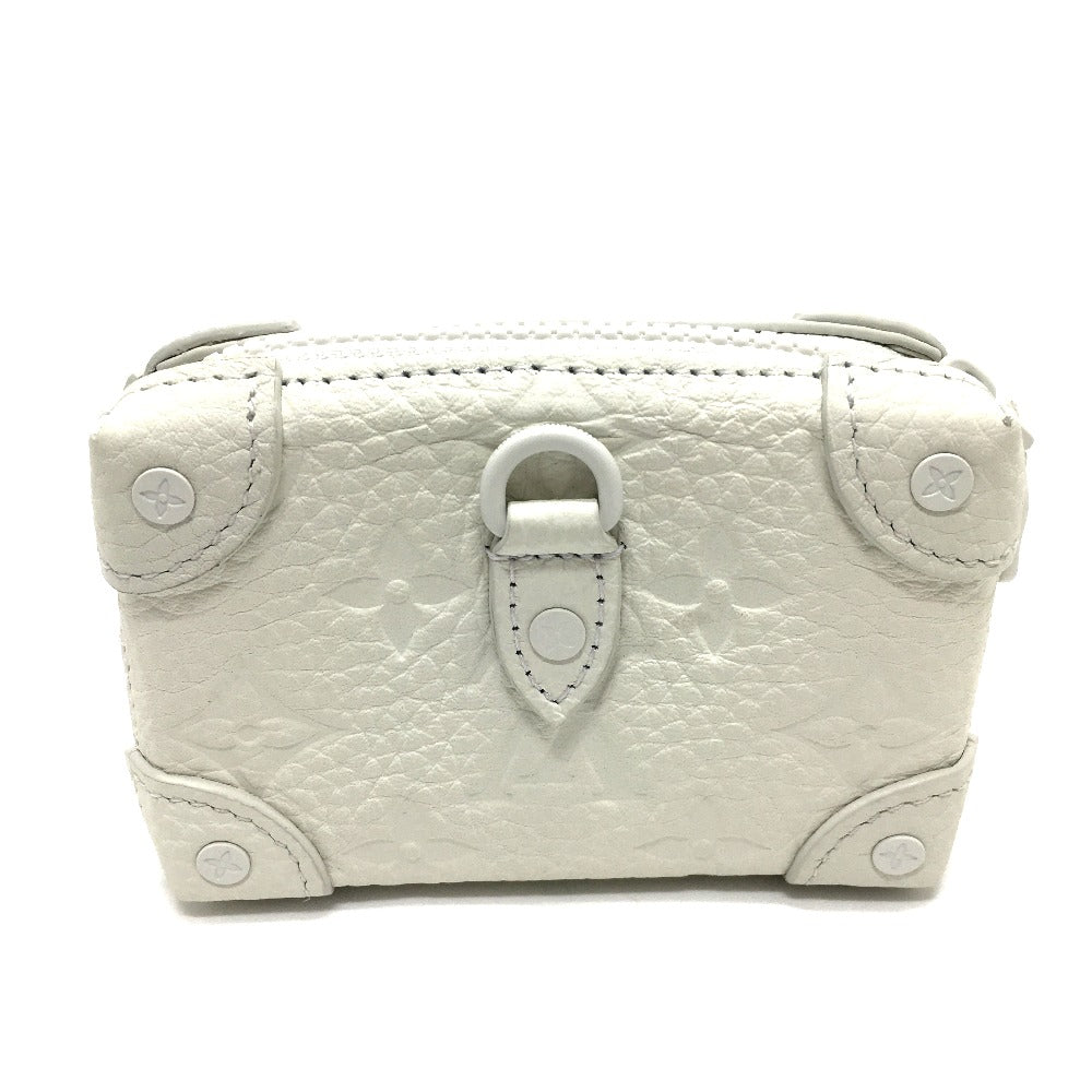 LOUIS VUITTON M80209 Monogram LV Friend Print Neck Soft Trunk Tri-fold Wallet in Taurillon Leather, Unisex, White