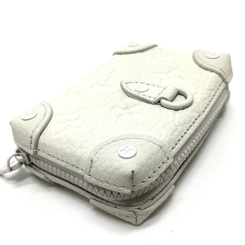 LOUIS VUITTON M80209 Monogram LV Friend Print Neck Soft Trunk Tri-fold Wallet in Taurillon Leather, Unisex, White