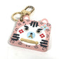 LOUIS VUITTON M68452 ポルトクレ・ファン フェイス モノグラム キャット バッグチャーム キーホルダー レザー レディース ピンク