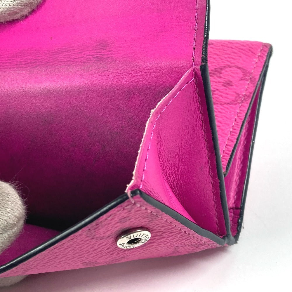 LOUIS VUITTON M30773 Taigalama Discovery Compact Wallet Compact wallet Trifold wallet Taiga Leather / MonogramCanvas Fisha pink Used