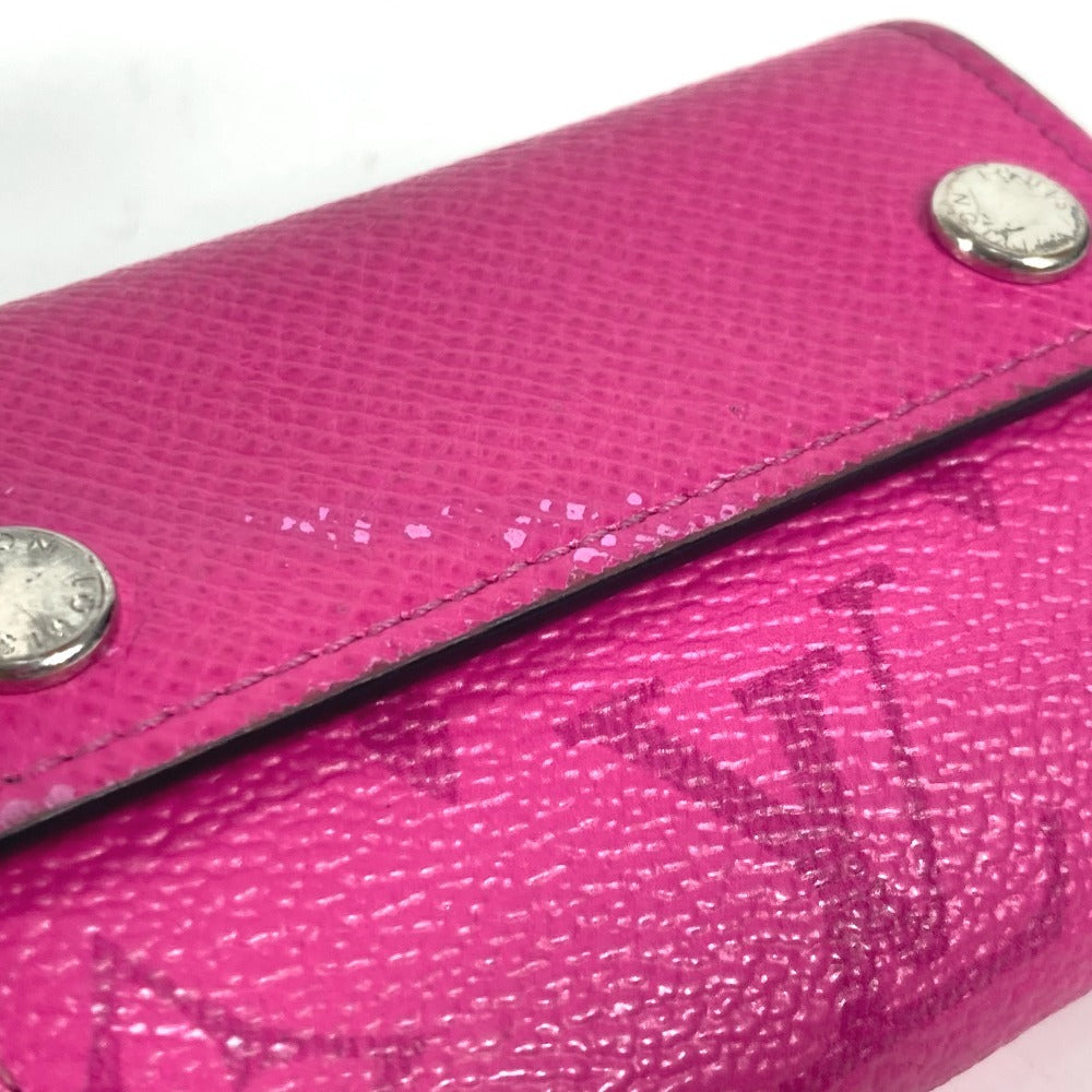 LOUIS VUITTON M30773 Taigalama Discovery Compact Wallet Compact wallet Trifold wallet Taiga Leather / MonogramCanvas Fisha pink Used