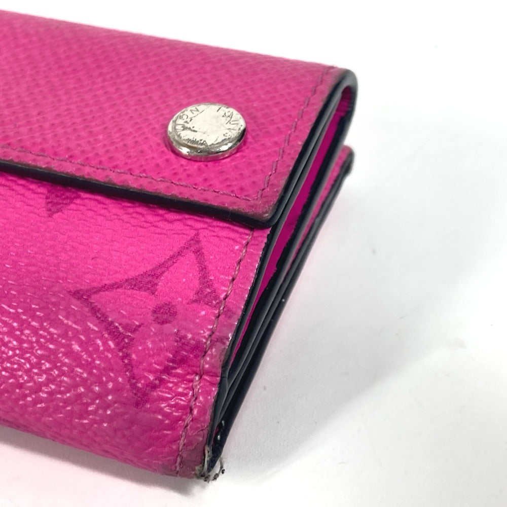 LOUIS VUITTON M30773 Taigalama Discovery Compact Wallet Compact wallet Trifold wallet Taiga Leather / MonogramCanvas Fisha pink Used