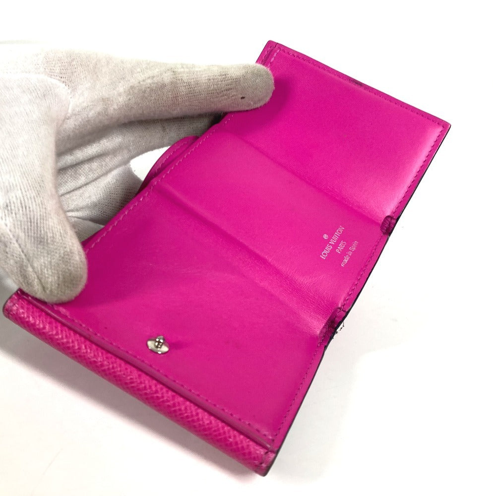 LOUIS VUITTON M30773 Taigalama Discovery Compact Wallet Compact wallet Trifold wallet Taiga Leather / MonogramCanvas Fisha pink Used