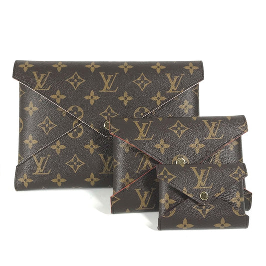 LOUIS VUITTON M62034 モノグラム ポシェット・キリガミ カバン ポーチ 3つセット クラッチバッグ モノグラムキャンバス レディース ブラウン