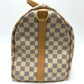 LOUIS VUITTON N48223 Damier Azur Keepall Bandouliere 45 Boston Bag in Damier Azur Canvas, Women's, White