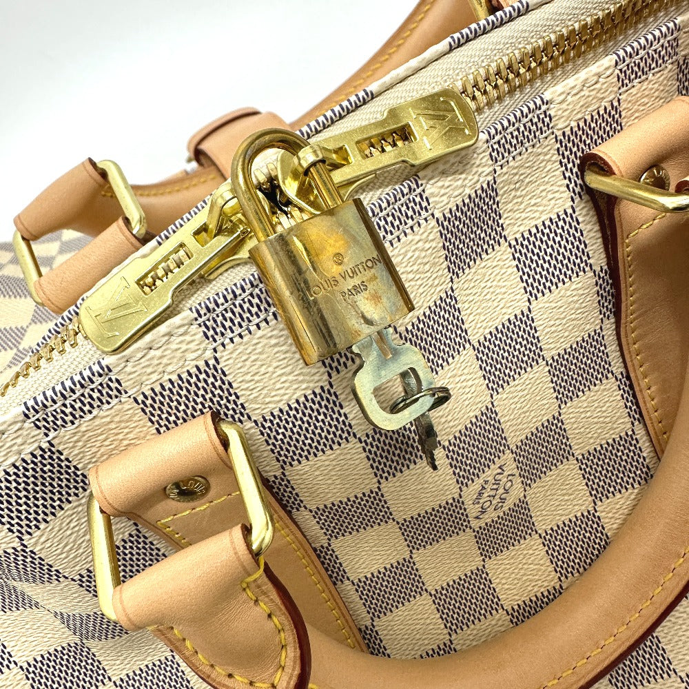 LOUIS VUITTON N48223 Damier Azur Keepall Bandouliere 45 Boston Bag in Damier Azur Canvas, Women's, White