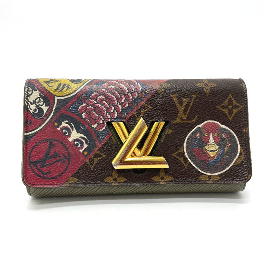 LOUIS VUITTON M67260 モノグラム ポルトフォイユツイスト 山本寛斎 歌舞伎 長財布 モノグラムキャンバス レディース カーキ ブラウン×カーキ