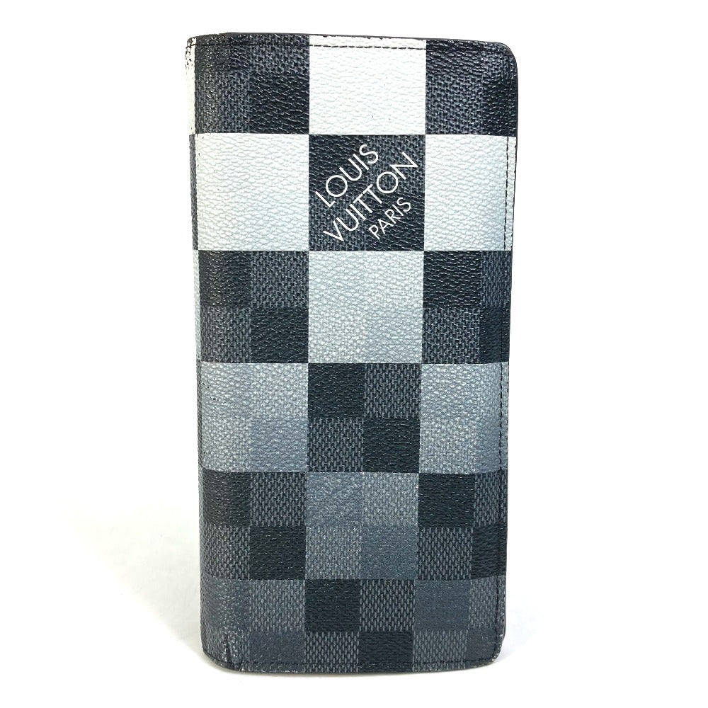 LOUIS VUITTON N40415 Damier Graphite Giant Portefeuille Brazza NM Bifold Long Wallet in Damier Canvas, Men's, Black
