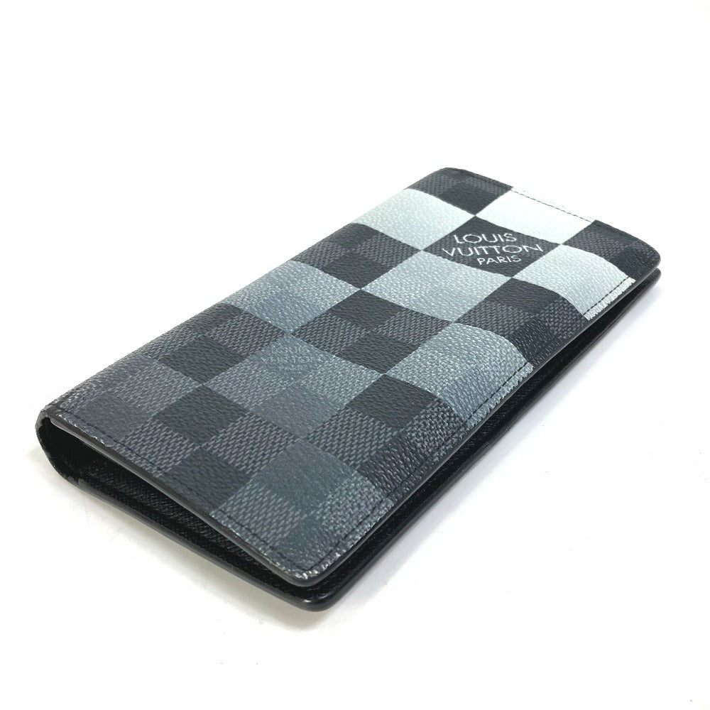 LOUIS VUITTON N40415 Damier Graphite Giant Portefeuille Brazza NM Bifold Long Wallet in Damier Canvas, Men's, Black