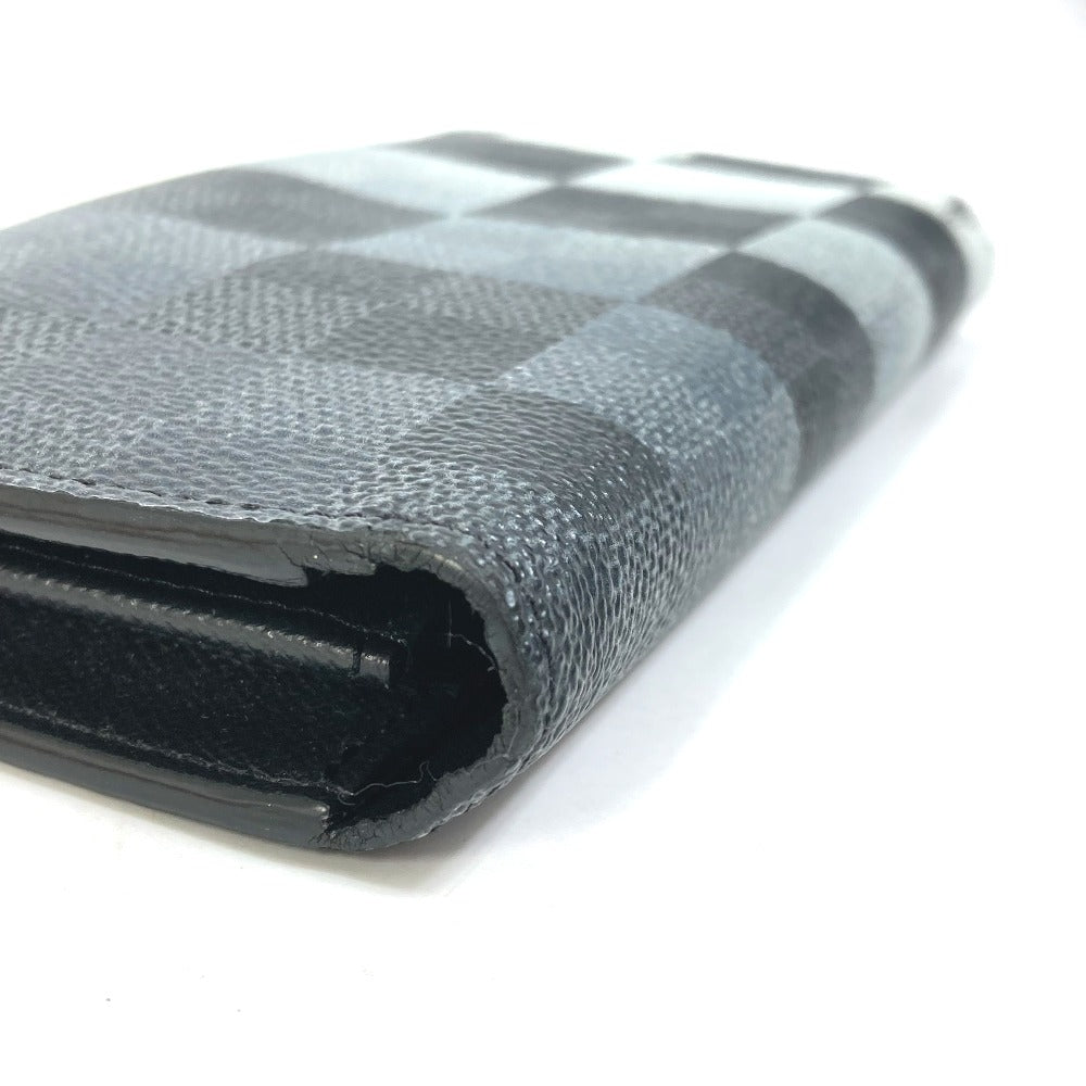 LOUIS VUITTON N40415 Damier Graphite Giant Portefeuille Brazza NM Bifold Long Wallet in Damier Canvas, Men's, Black