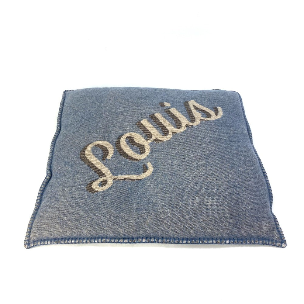 LOUIS VUITTON M70336 Logo Pillow, Interior Cushion, Wool, Women's, Navy