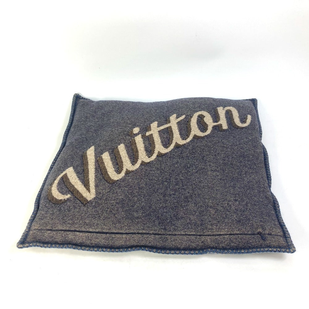 LOUIS VUITTON M70336 Logo Pillow, Interior Cushion, Wool, Women's, Navy