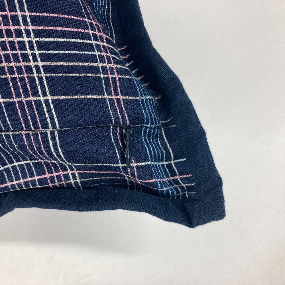 LOUIS VUITTON MP2101 モノグラム チェック柄 ピロー 枕 インテリア クッション ウール メンズ ネイビー