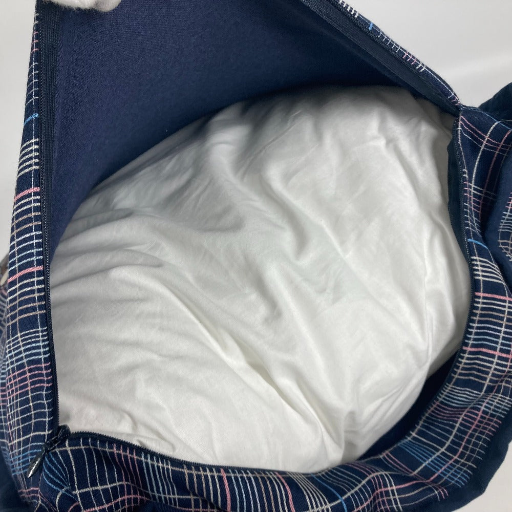 LOUIS VUITTON MP2101 モノグラム チェック柄 ピロー 枕 インテリア クッション ウール メンズ ネイビー