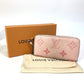 LOUIS VUITTON M80403 Monogram Empreinte by the Pool Zippy Wallet in Monogram Empreinte Leather, Bouton de Rose and Pink