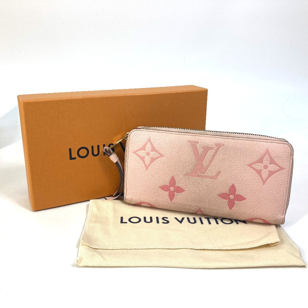 LOUIS VUITTON M80403 Monogram Empreinte by the Pool Zippy Wallet in Monogram Empreinte Leather, Bouton de Rose and Pink