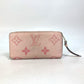 LOUIS VUITTON M80403 Monogram Empreinte by the Pool Zippy Wallet in Monogram Empreinte Leather, Bouton de Rose and Pink