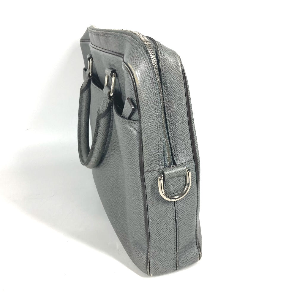 LOUIS VUITTON M32711 Taiga Porte-Document Business PDB Document Bag Briefcase Business Bag in Taiga Leather, Men's Glacier Gray