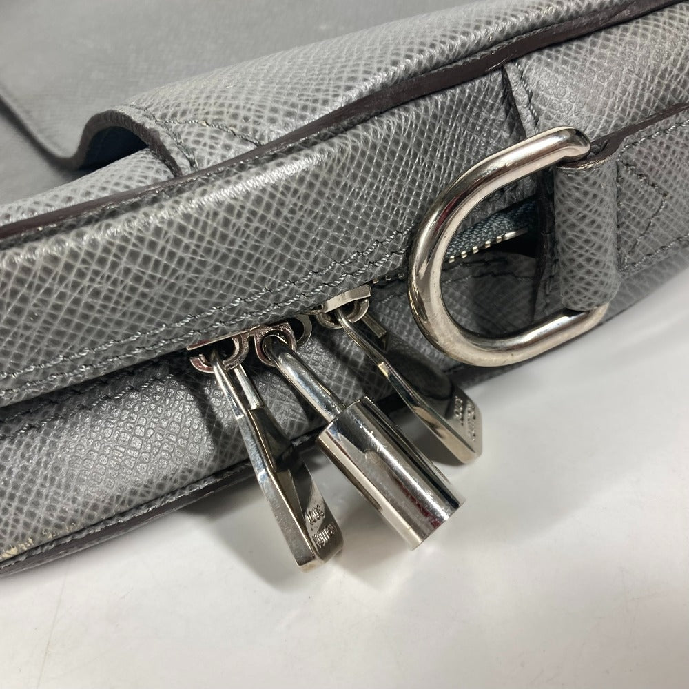 LOUIS VUITTON M32711 Taiga Porte-Document Business PDB Document Bag Briefcase Business Bag in Taiga Leather, Men's Glacier Gray