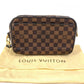 LOUIS VUITTON N41219 ダミエ ポシェット サンポール ポーチ ストラップ付 セカンドバッグ ダミエキャンバス メンズ エベヌ ブラウン