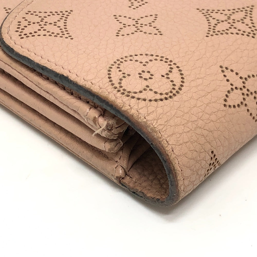 LOUIS VUITTON M60145 Monogram Mahina Portefeuille Iris Long Wallet in Monogram Mahina Leather, Magnolia Pink