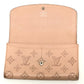 LOUIS VUITTON M60145 Monogram Mahina Portefeuille Iris Long Wallet in Monogram Mahina Leather, Magnolia Pink